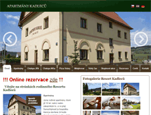 Tablet Screenshot of apartmanykadlecu.cz
